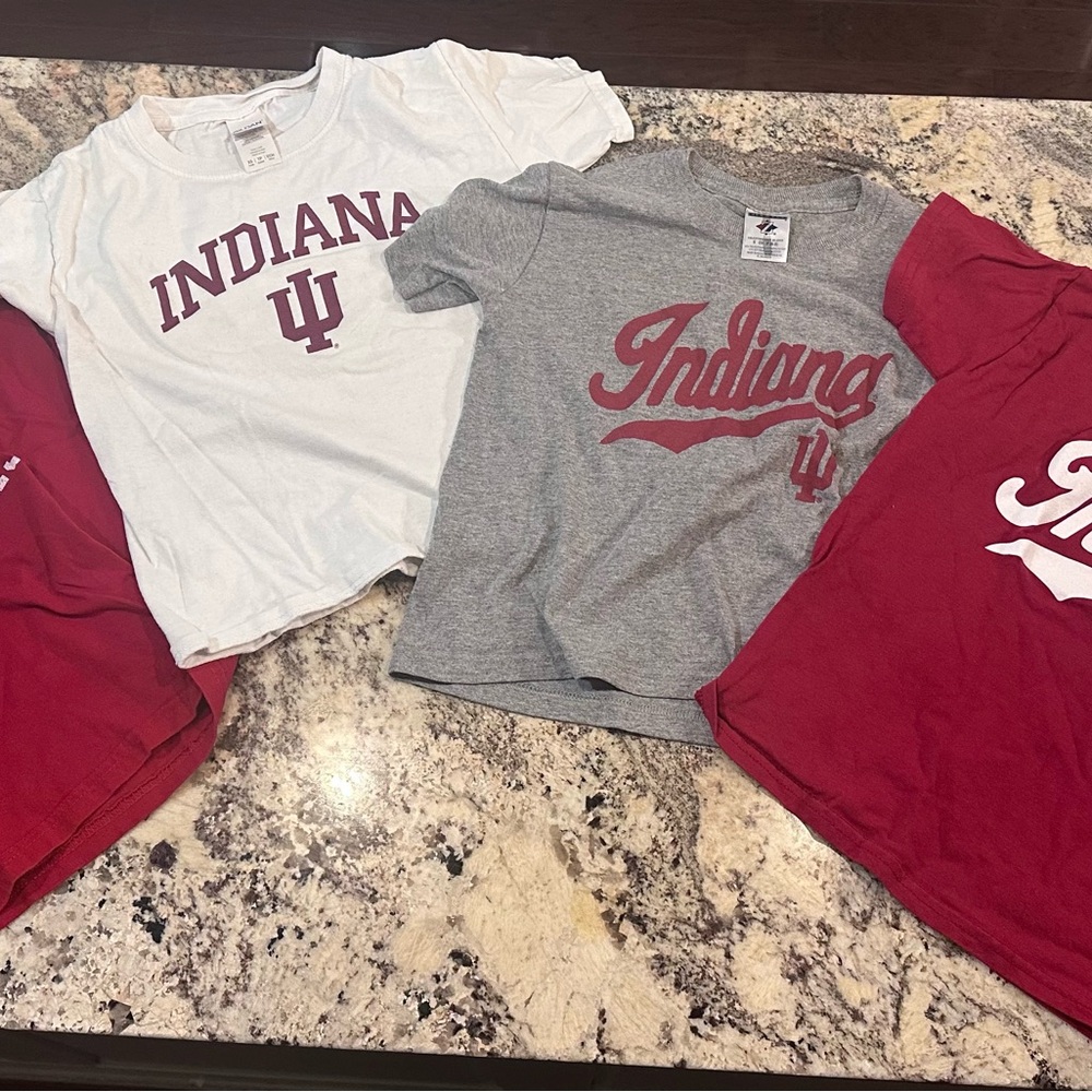 4- Indiana (IU) Kids T-Shirt Set - White, Gray, Red